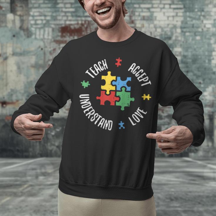 Autism Awareness Teacher Shirt Teach Accept Understand Love Unisex Sweatshirt, gift for family, gift for coworker Autism Awareness Teacher Shirt Teach Accept Understand Love Unisex Sweatshirt, gift for family, gift for coworker