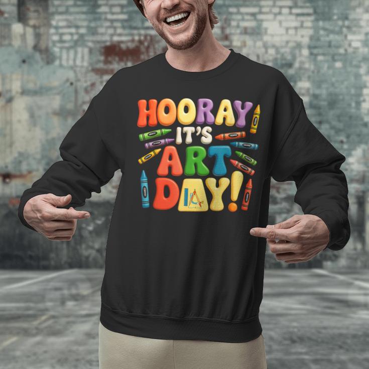 Back To School Hooray It's Art Day Art Teacher Artist Unisex Sweatshirt, gift for family, gift for coworker Back To School Hooray It's Art Day Art Teacher Artist Unisex Sweatshirt, gift for family, gift for coworker