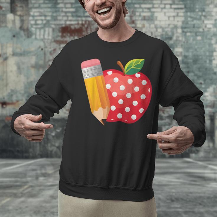 Back To School Pencil And Apple Teacher Student Unisex Sweatshirt, gift for family, gift for coworker Back To School Pencil And Apple Teacher Student Unisex Sweatshirt, gift for family, gift for coworker