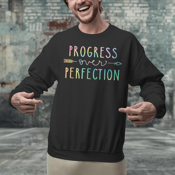 Back To School Progress Over Perfection Motivational Teacher Unisex Sweatshirt, gift for family, gift for coworker