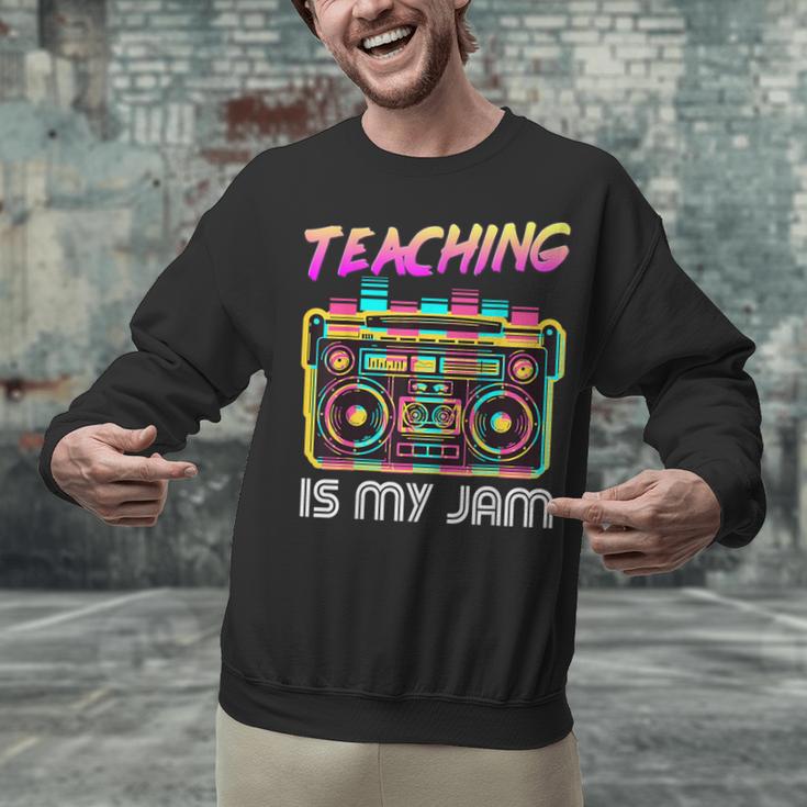 Back To School Retro Teaching Is My Jam 80s Teacher Boombox Unisex Sweatshirt, gift for family, gift for coworker Back To School Retro Teaching Is My Jam 80s Teacher Boombox Unisex Sweatshirt, gift for family, gift for coworker