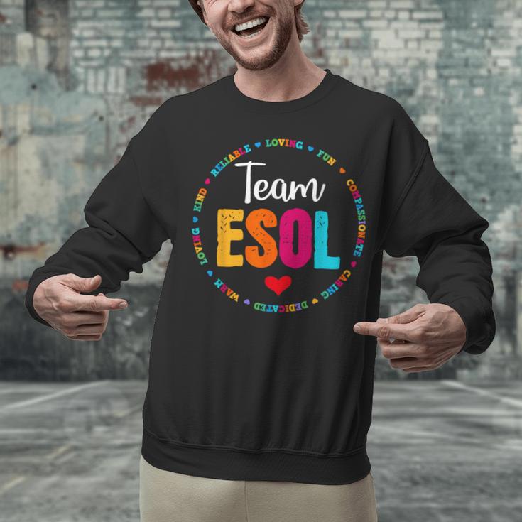 Back To School Teachers Crew Students Team ESOL Teacher Unisex Sweatshirt, gift for family, gift for coworker Back To School Teachers Crew Students Team ESOL Teacher Unisex Sweatshirt, gift for family, gift for coworker