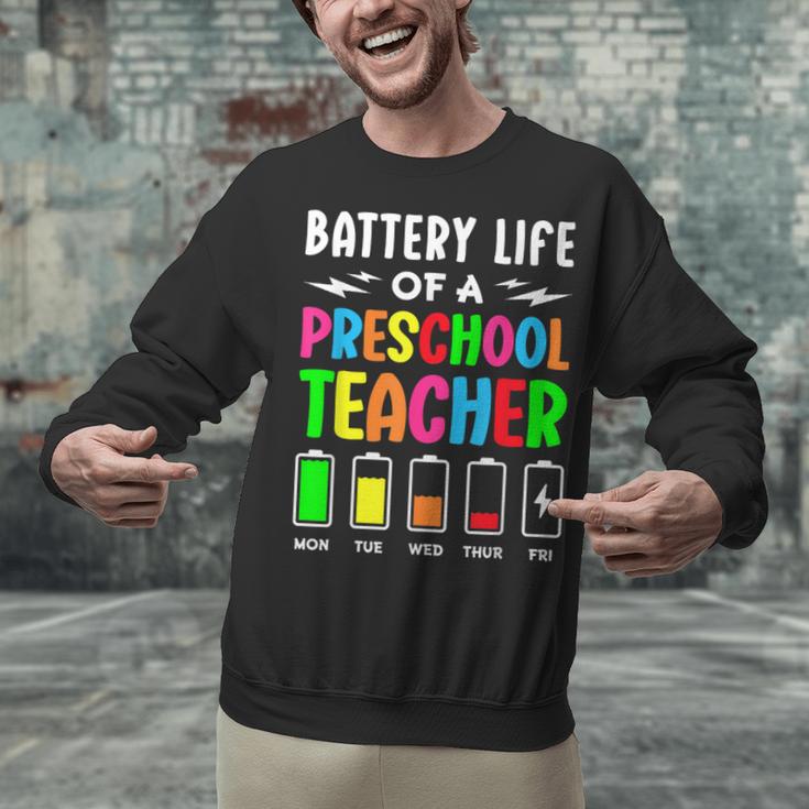 Battery Life Of a Preschool School Teacher School Week Unisex Sweatshirt, gift for family, gift for coworker
