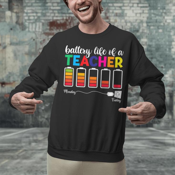 Battery Life Of a Teacher Shirt Thanksgiving Teacher Unisex Sweatshirt, gift for family, gift for coworker