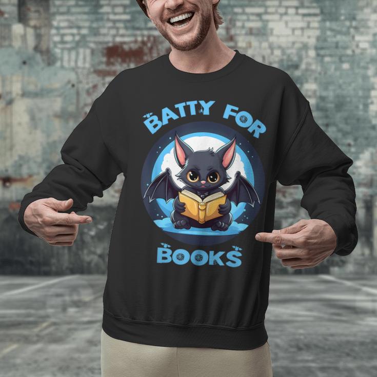 Batty About Books Lover Teacher Librarian Bookish Halloween For Men Women Kids Unisex Sweatshirt, gift for family, gift for coworker Batty About Books Lover Teacher Librarian Bookish Halloween For Men Women Kids Unisex Sweatshirt, gift for family, gift for coworker