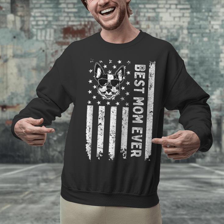 Best Boston Terrier Dog Mom Ever USA Flag For Men Women Kids Unisex Sweatshirt, Boston Terrier Mom Sweatshirts, gift for family, gift for coworker