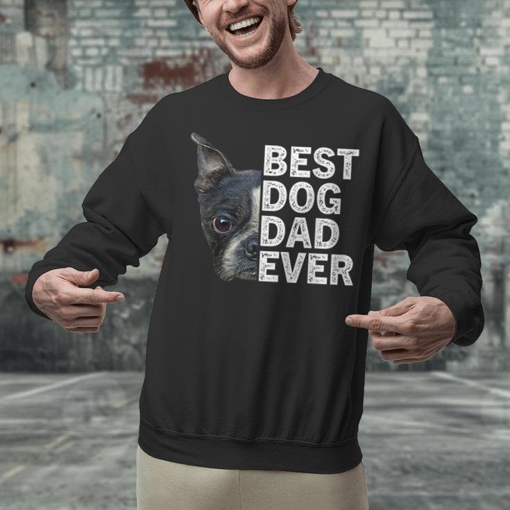 Best Dog Dad Ever Boston Terrier Dog Lover For Dad Men Women Girls Kids Unisex Sweatshirt, Boston Terrier Dad Sweatshirts, gift for family, gift for coworker