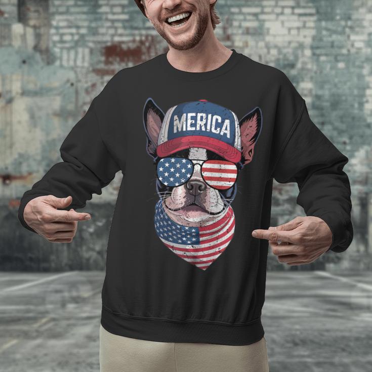 Boston Terrier 4th Of July US Merica Bostie Dog Patriotic For Men Women Kids Unisex Sweatshirt, Patriotic Boston Terrier Sweatshirts, Boston Terrier 4th Of July Sweatshirts, gift for family, gift for coworker