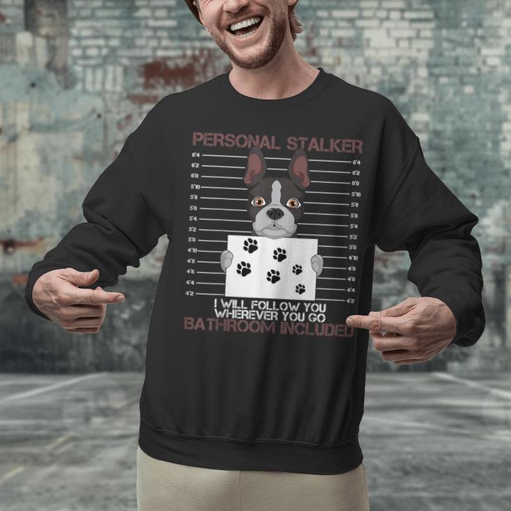 Boston Terrier American Gentleman Personal Stalker Dog Lover Unisex Sweatshirt, American Boston Terrier Sweatshirts, gift for family, gift for coworker