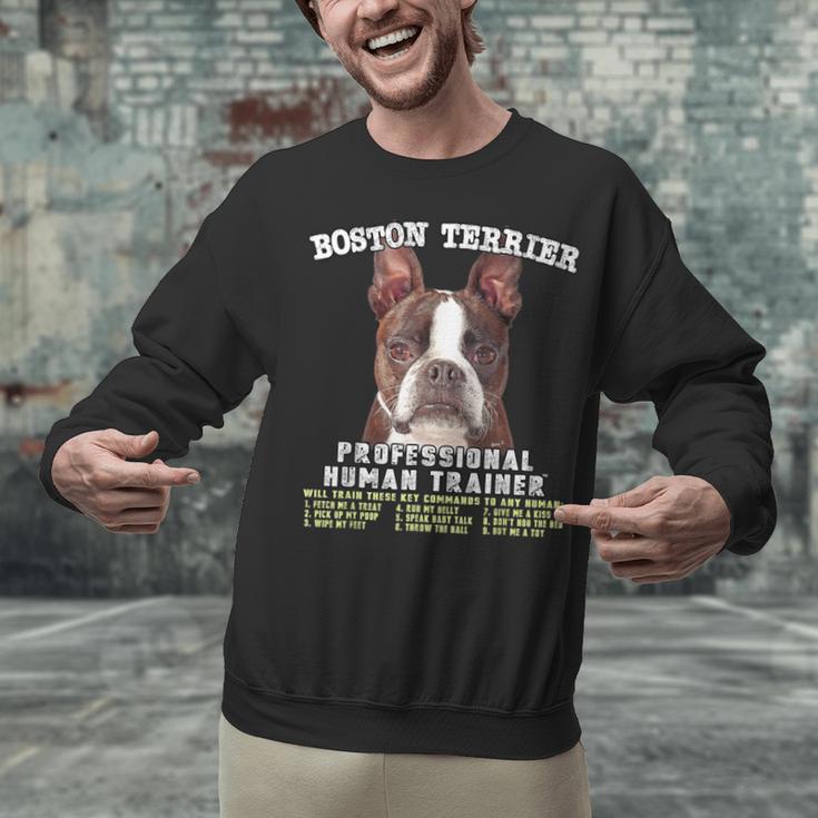 Boston Terrier Brindle Dog Professional Human Trainer Unisex Sweatshirt, gift for family, gift for coworker