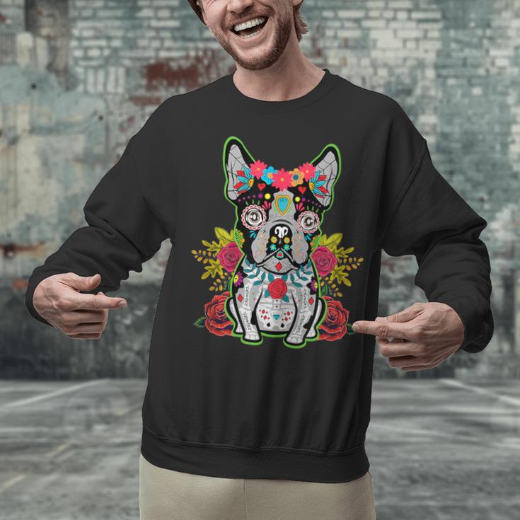 Boston Terrier Dia De Los Muertos Day Of The Dead Dog Skull For Men Women Kids Unisex Sweatshirt, gift for family, gift for coworker