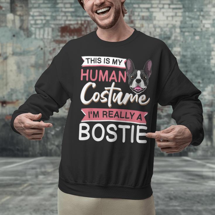 Boston Terrier Dog Bostie Halloween Costume Dog For Kids Unisex Sweatshirt, Boston Terrier Halloween Sweatshirts, gift for family, gift for coworker