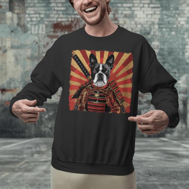 Boston Terrier Dog Japanese Art Samurai Ukiyo-e Unisex Sweatshirt, gift for family, gift for coworker