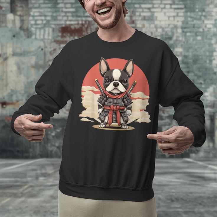 Boston Terrier Dog Japanese Style Samurai Dogs Unisex Sweatshirt, gift for family, gift for coworker