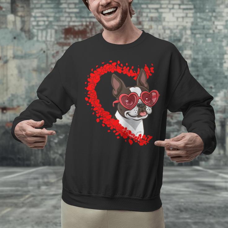 Boston Terrier Dog Mom Dad Valentine’s Day Pet Lover For Men Women Kids Unisex Sweatshirt, Boston Terrier Mom Sweatshirts, Boston Terrier Dad Sweatshirts, gift for family, gift for coworker