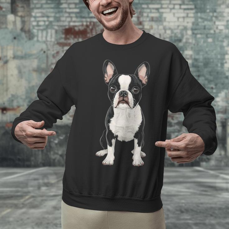 Boston Terrier Dog Motif Pet Art Boston Terrier For Men Women Kids Unisex Sweatshirt, gift for family, gift for coworker