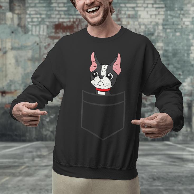 Boston Terrier Dog In The Pocket Boston Terrier For Men Women Girls Kids Unisex Sweatshirt, gift for family, gift for coworker