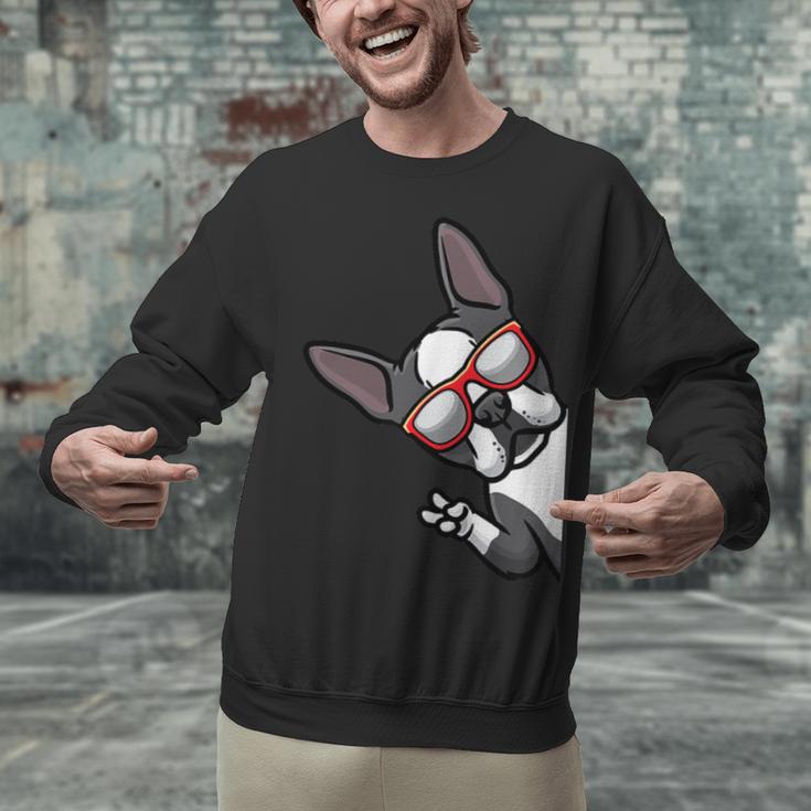 Boston Terrier Dog From Side Boston Bull Unisex Sweatshirt, gift for family, gift for coworker
