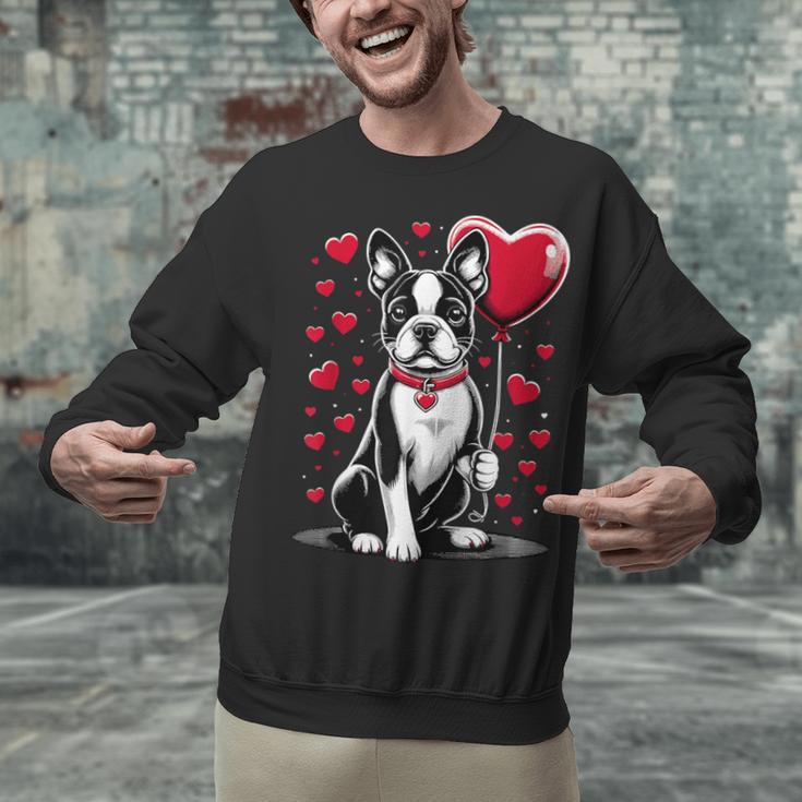 Boston Terrier Dog Valentine's Day Dog Owner Valentine Unisex Sweatshirt, gift for family, gift for coworker
