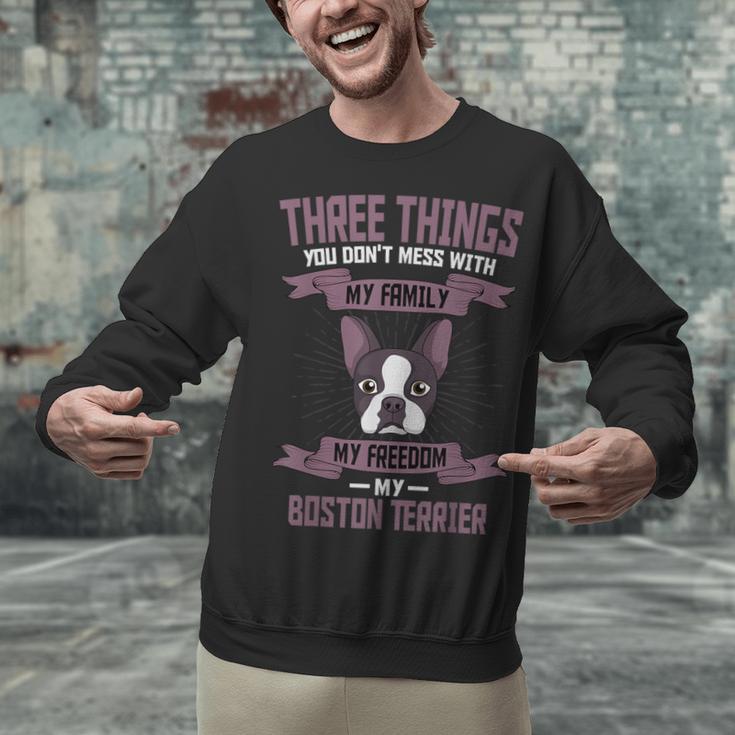 Boston Terrier Don't Mess With American Gentleman Dog Lover Unisex Sweatshirt, American Boston Terrier Sweatshirts, gift for family, gift for coworker