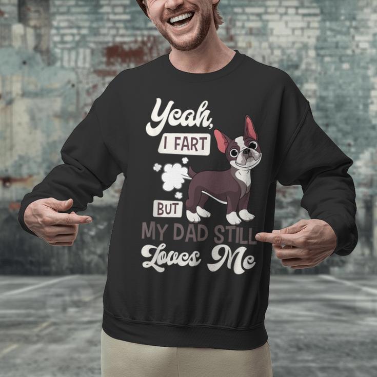 Boston Terrier Fart American Gentleman Non-Sporting Dog Unisex Sweatshirt, American Boston Terrier Sweatshirts, gift for family, gift for coworker