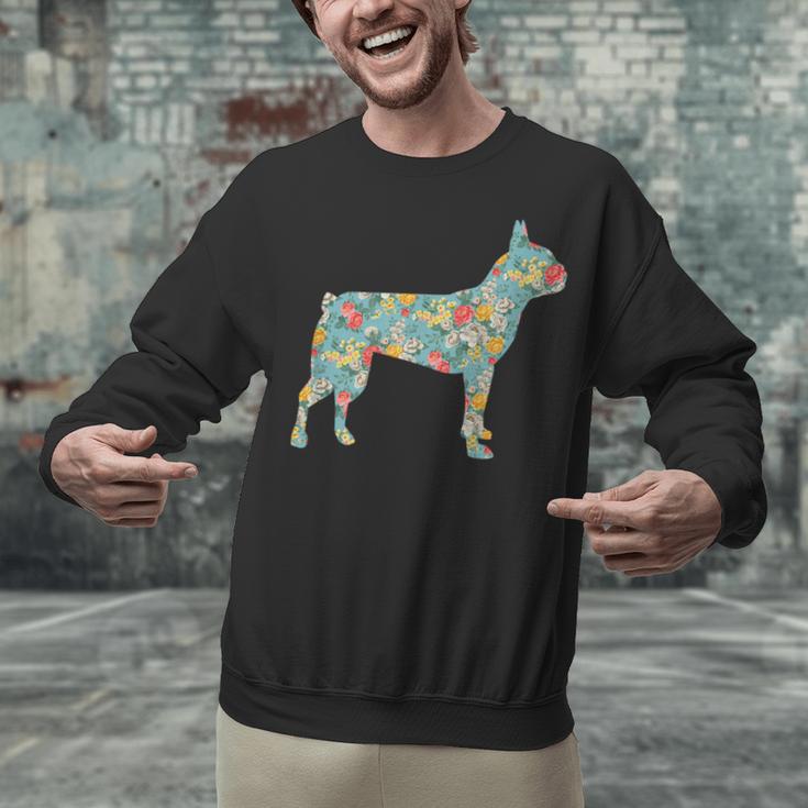 Boston Terrier Flower Silhouette Floral Dog Men Women Girls Kids Unisex Sweatshirt, gift for family, gift for coworker