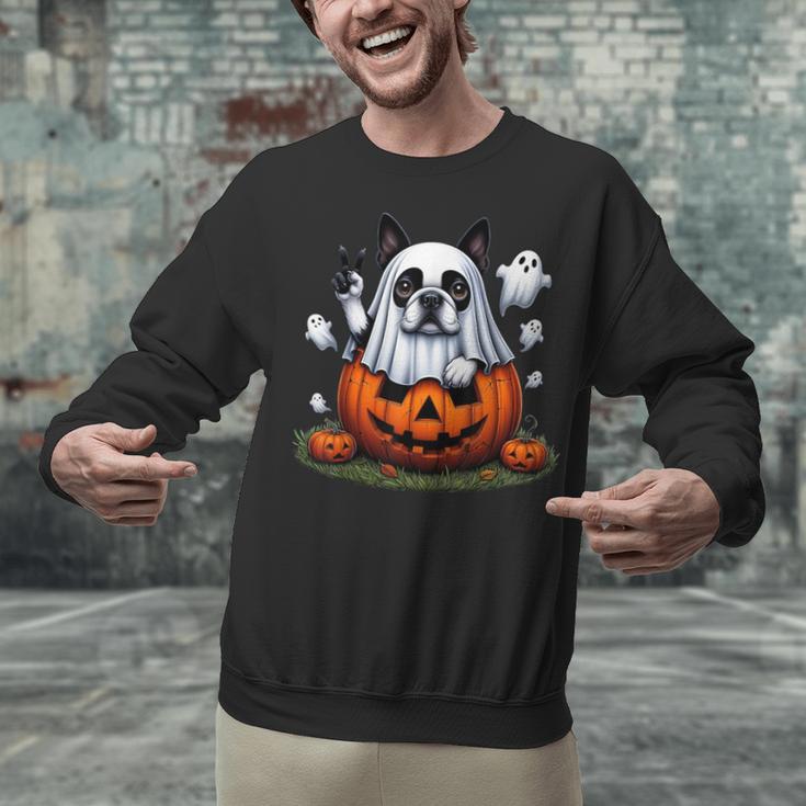 Boston Terrier Ghost Boo Halloween Kids Unisex Sweatshirt, Boston Terrier Ghost Sweatshirts, Boston Terrier Halloween Sweatshirts, gift for family, gift for coworker