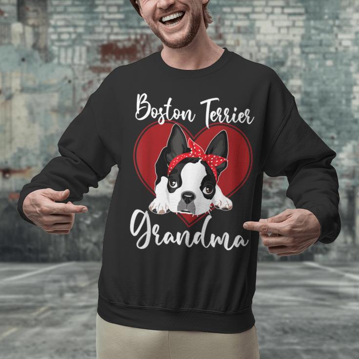 Boston Terrier Grandma Dog Owner Boston Terrier For Men Women Unisex Sweatshirt, gift for family, gift for coworker