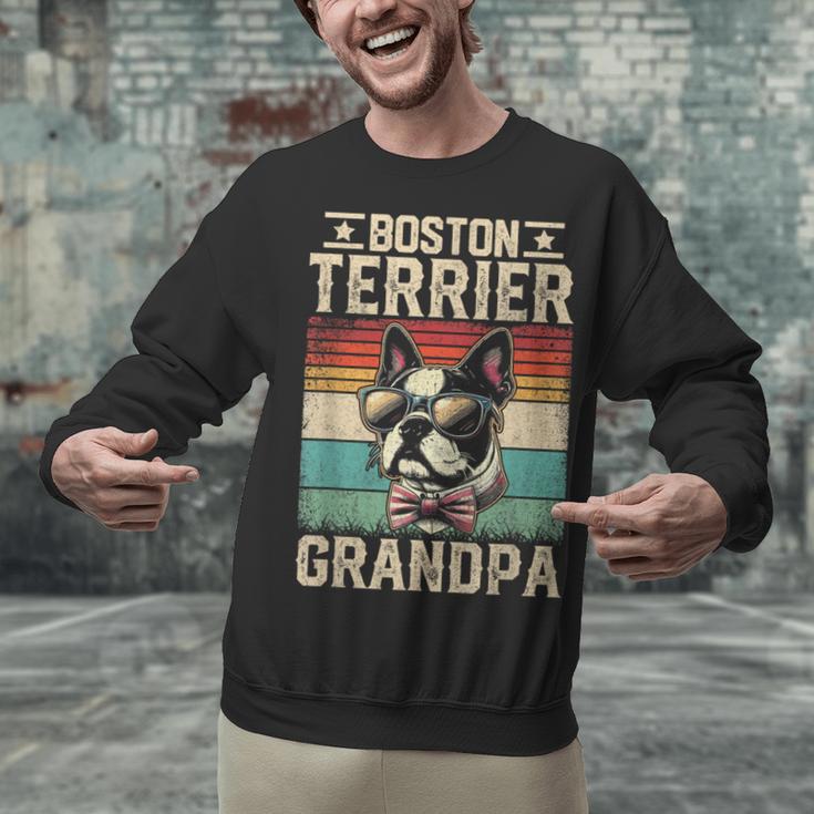 Boston Terrier Grandpa Dog Lover Father's Day Unisex Sweatshirt, gift for family, gift for coworker