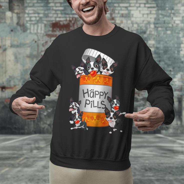 Boston Terrier Happy Pills T-Shirt Unisex Sweatshirt, gift for family, gift for coworker