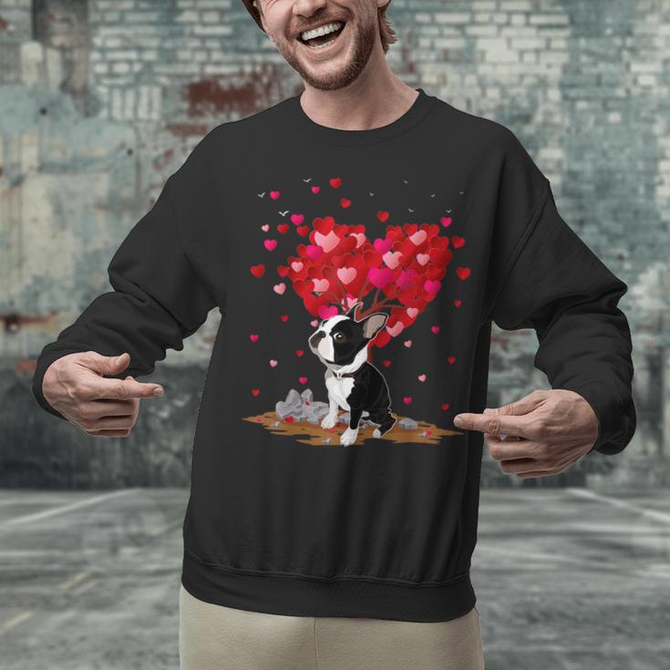 Boston Terrier Lover Heart Shape Boston Terrier Valentine Unisex Sweatshirt, gift for family, gift for coworker