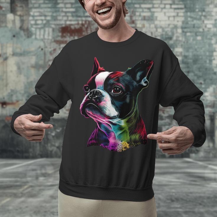 Boston Terrier Lovers Colorful Pop Art Boston Terrier Unisex Sweatshirt, gift for family, gift for coworker