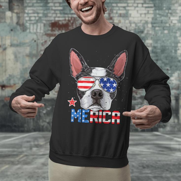 Boston Terrier Merica 4th Of July T Shirt Men Boys Dog Puppy Unisex Sweatshirt, Boston Terrier 4th Of July Sweatshirts, gift for family, gift for coworker