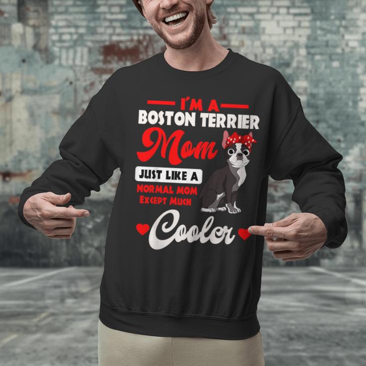 Boston Terrier Mom American Gentleman Dog Mother's Day Unisex Sweatshirt, Boston Terrier Mom Sweatshirts, American Boston Terrier Sweatshirts, gift for family, gift for coworker