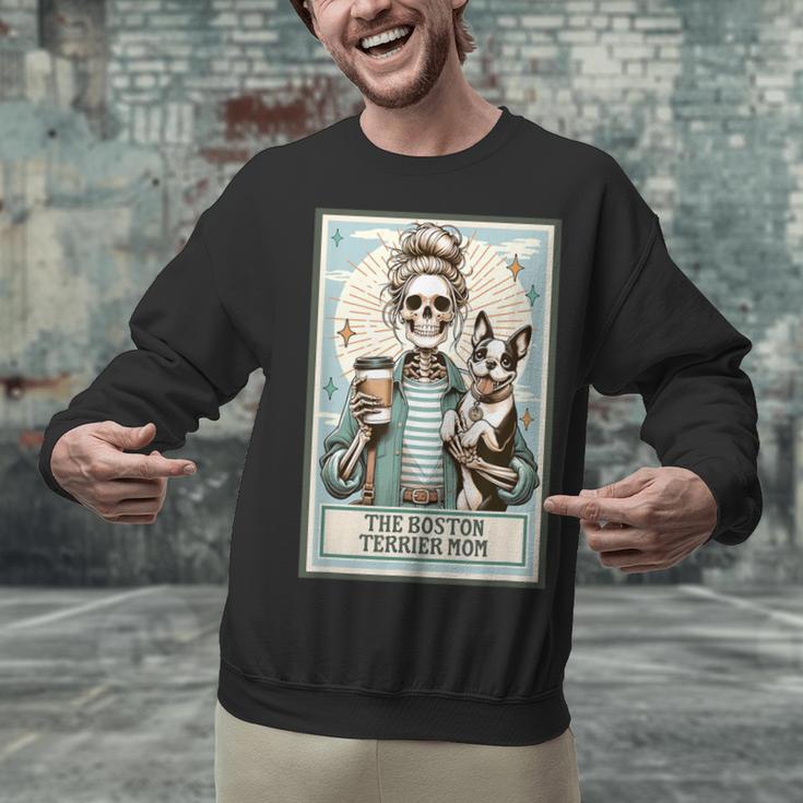 The Boston Terrier Mom Skeleton Spooky Season Halloween Unisex Sweatshirt, Boston Terrier Mom Sweatshirts, Boston Terrier Halloween Sweatshirts, gift for family, gift for coworker