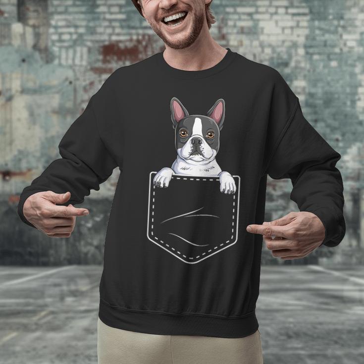 Boston Terrier In The Pocket Cute Boston Terrier Dog Lovers For Men Women Girls Kids Unisex Sweatshirt, gift for family, gift for coworker
