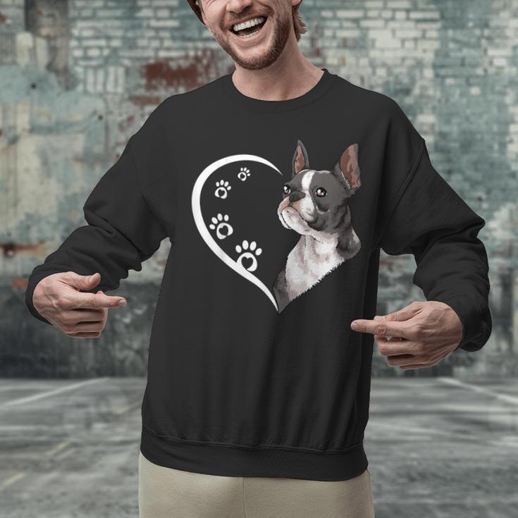 Boston Terrier Shirts For Women Girls Kids Heart Cute Unisex Sweatshirt, gift for family, gift for coworker