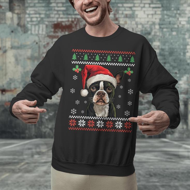 Boston Terrier Ugly Christmas Sweater Xmas For Adults Kids Unisex Sweatshirt, Boston Terrier Christmas Sweatshirts, gift for family, gift for coworker