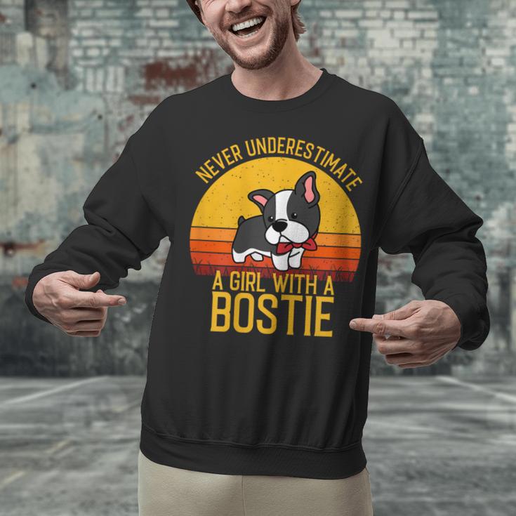 Boston Terrier Never Underestimate a Girl With a Bostie Unisex Sweatshirt, gift for family, gift for coworker