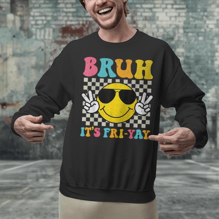 Bruh It's Fri-Yay Friday Weekend Smile Face Teacher Student Unisex Sweatshirt, gift for family, gift for coworker Bruh It's Fri-Yay Friday Weekend Smile Face Teacher Student Unisex Sweatshirt, gift for family, gift for coworker