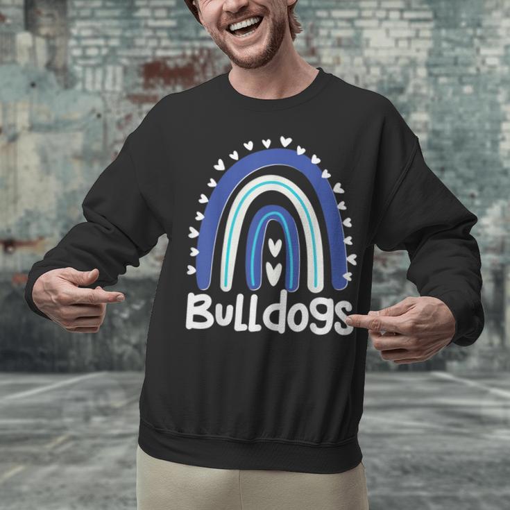 Bulldogs School Mascot Rainbow Teacher Lover Unisex Sweatshirt, gift for family, gift for coworker Bulldogs School Mascot Rainbow Teacher Lover Unisex Sweatshirt, gift for family, gift for coworker
