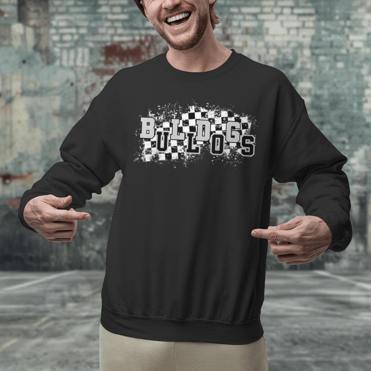 Bulldogs School Spirit Bulldog Pride Checkered Teacher Unisex Sweatshirt, gift for family, gift for coworker Bulldogs School Spirit Bulldog Pride Checkered Teacher Unisex Sweatshirt, gift for family, gift for coworker