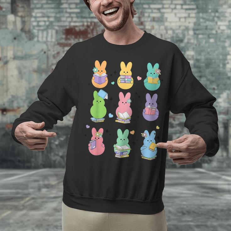 Bunny Reading Books Easter Day Librarian Teacher Book Unisex Sweatshirt, Easter Teacher Sweatshirts, gift for family, gift for coworker