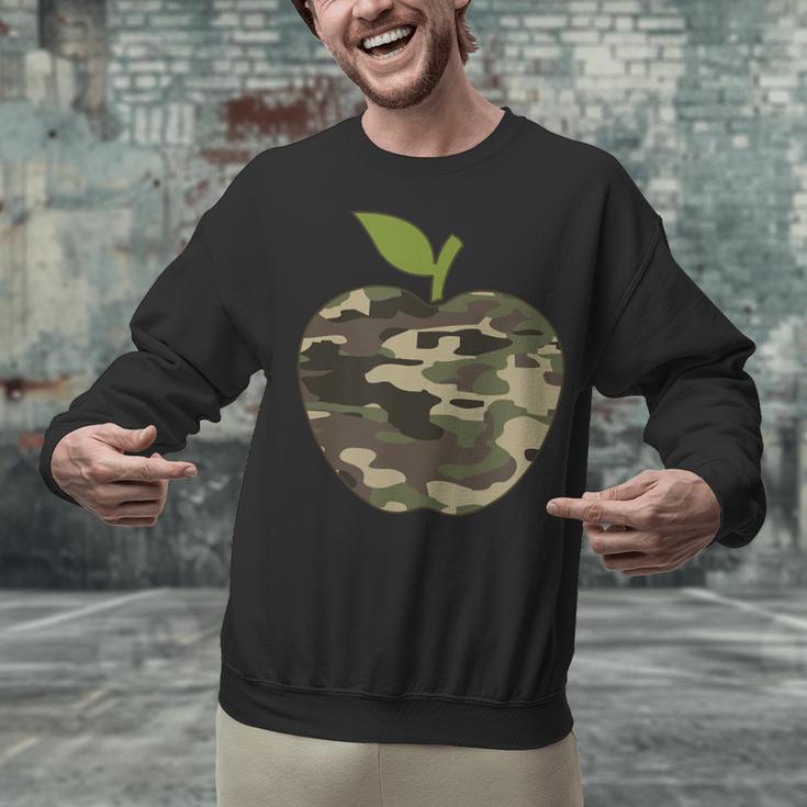 Camo Apple Camouflage Clothing School Student Camo Teacher Men Women Kids Unisex Sweatshirt, gift for family, gift for coworker Camo Apple Camouflage Clothing School Student Camo Teacher Men Women Kids Unisex Sweatshirt, gift for family, gift for coworker