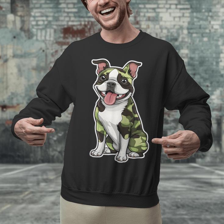 Camo Boston Terrier Pet Owner Camouflage Dog Lover Unisex Sweatshirt, gift for family, gift for coworker