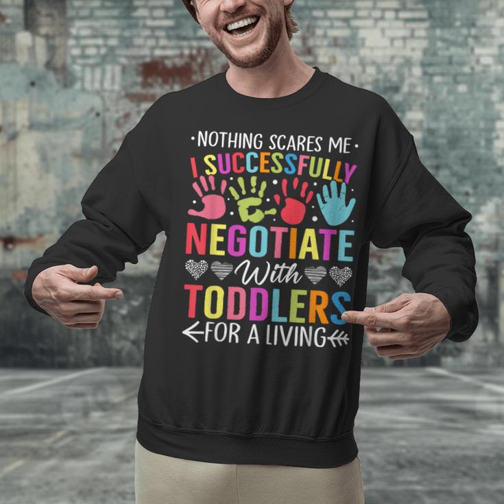 Childcare Teacher Negotiate With Toddlers Daycare Provider Men Women Girls Kids Unisex Sweatshirt, gift for family, gift for coworker Childcare Teacher Negotiate With Toddlers Daycare Provider Men Women Girls Kids Unisex Sweatshirt, gift for family, gift for coworker