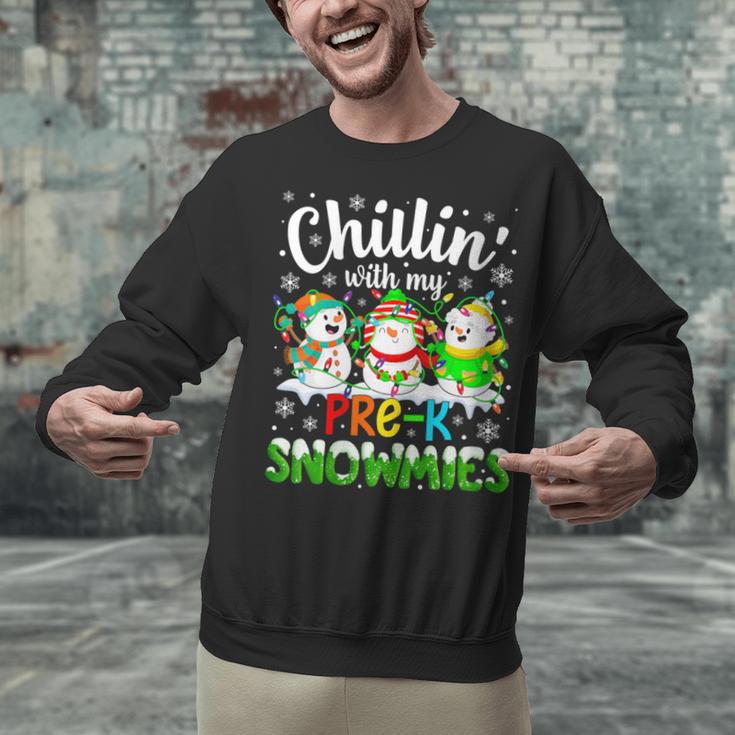 Chillin With My Pre-K Snowmies Christmas Teacher Xmas Unisex Sweatshirt, gift for family, gift for coworker