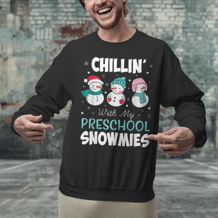 Chillin' With My Preschool Snowmies Teacher Christmas Men Women Kids Unisex Sweatshirt, gift for family, gift for coworker