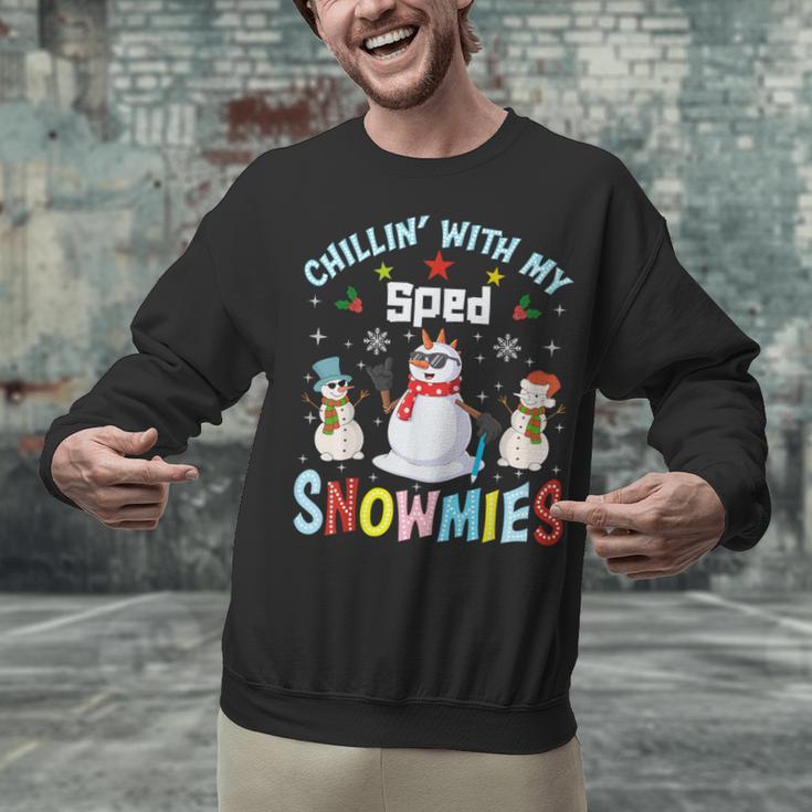 Chillin With My Sped Snowmies Teacher Student Christmas Unisex Sweatshirt, gift for family, gift for coworker Chillin With My Sped Snowmies Teacher Student Christmas Unisex Sweatshirt, gift for family, gift for coworker