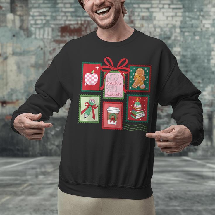 Christmas Teacher Stamps Unisex Sweatshirt, gift for family, gift for coworker